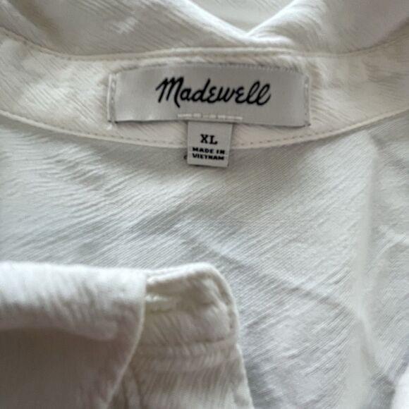 Madewell Lusterweave Hartfield Crop Shirt in Lighthouse White Womens Size XL - Picture 5 of 10